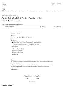 Factory Talk Viewpoint - PlantPax