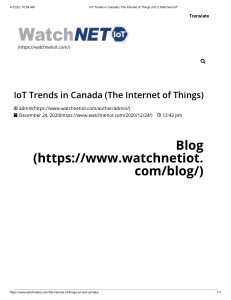 Iot Trends in Canada - WatchNet IoT
