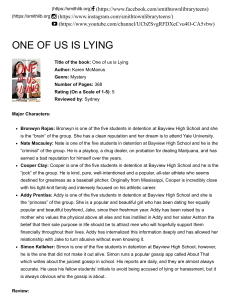 Book Review - One of us is Lying - Smithtown Library