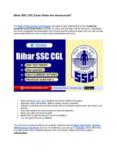 Bihar SSC CGL Exam Dates Are Announced?