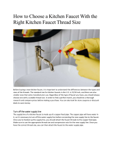 How to Choose a Kitchen Faucet With the Right Kitchen Faucet Thread Size