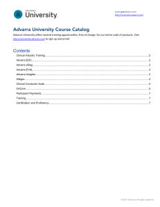 Advarra University Course Catalog