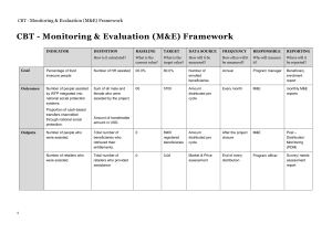 M&E Results Framework CBT