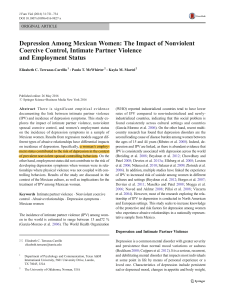 Depression Among Mexican Women: The Impact of Nonviolent Coercive Control, Intimate Partner Violence and Employment Status