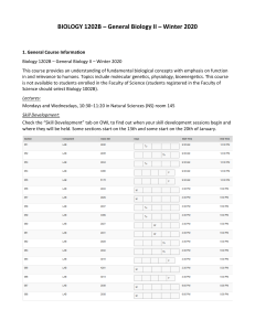 2020 Biology 1202B Course Outline