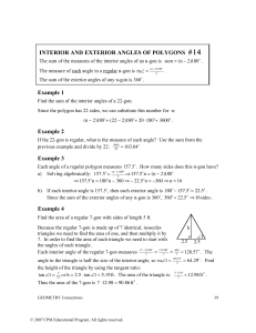 GC Interior Exterior angles of polygons Extra Practice