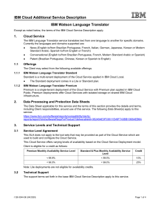 IBM Watson Language Tranlator Terms