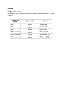 Assignment due dates