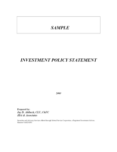 SAMPLE INVESTMENT POLICY STATEMENT - PDF Free Download