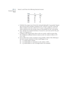 Practice Problem Portfolio Risk & Return