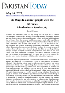 36 Ways to connect people with the libraries