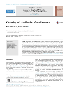 Clustering and classification of email contents