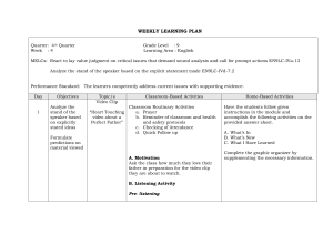 Quarter 4 Weekly-Learning-Plan Week 4 in English 9 
