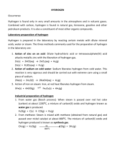 HYDROGEN AND ITS COMPOUNDS