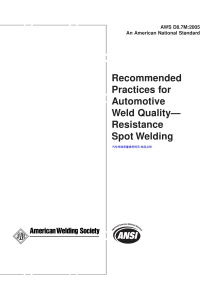 Standard - AWS D8.7 - Recommended Practices for Automotive Weld Quality Resistance Spot Welding - 2005