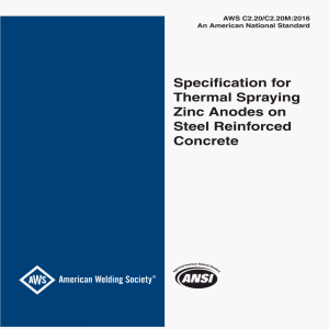 Standard - AWS C2.20 - Specification for Thermal Spraying Zinc Anodes on Steel Reinforced Concrete - 2Ed - 2016