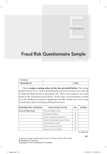 Corporate Fraud and Internal Control - 2012 - Cascarino - Fraud Risk Questionnaire Sample