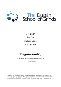 Junior Cert Trigonometry