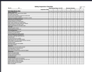 Safety Inspection Checklist