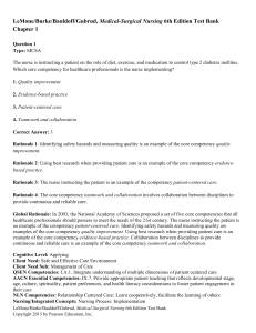 LeMone/Burke/Bauldoff/Gubrud, Medical-Surgical Nursing 6th Edition Test Bank Chapter 1