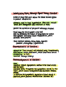 Clonidine: Pharmacology Lecture Notes