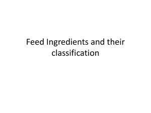 Feed ingridients and their classification