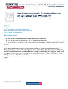 Constitution 101 - The Constitutional Convention Worksheet Jan