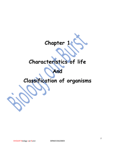 1 Characteristics and classification of living organisms