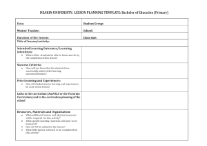 Deakin University - Lesson Planning Template - 2022