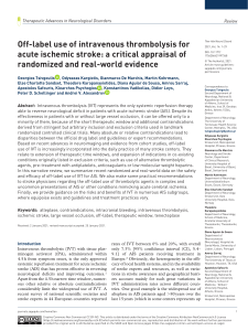 Off-label use of intravenous thrombolysis for acute ischemic stroke
