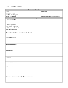 CSUB Lesson Plan Template