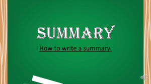 How to write a SUMMARY
