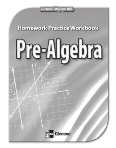 Pre Algebra Chapter  Masters