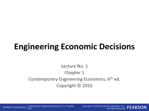 Lecture No01 Engineering Economic Decisions