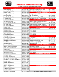 Emergency Phone Numbers-Phoenix Area-Version A