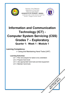 CLASSIFICATIONS OF HARDWARE TOOLS ( ICT-CSS) by Sir Magda Dep Ed LBNHS-BM