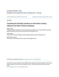 Evaluating the Scholarly Literature on Information Literacy indexed in the Web of Science Database