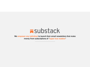 SubStack Pitch Deck