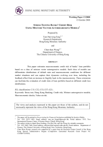 STRESS TESTING BANKS’ CREDIT RISK USING MIXTURE VECTOR AUTOREGRESSIVE MODELS1