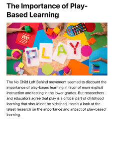 Play-based Learning: The Concept of Kids Learning by Playing | Resilient Educator