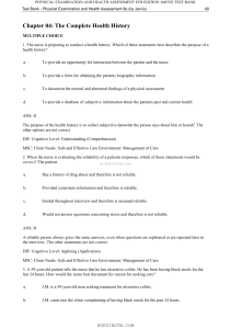 Physical Exam & Health Assessment Test Bank