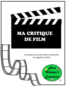 movie film critique worksheet