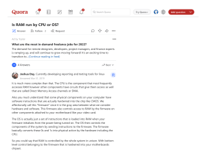(4) Is RAM run by CPU or OS  - Quora