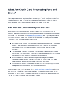 What Are Credit Card Processing Fees and Costs?