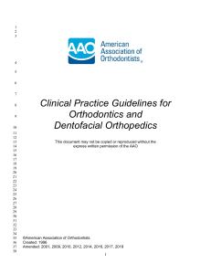 American associaltion of orhtodontics guidelines (evidence based refeences)