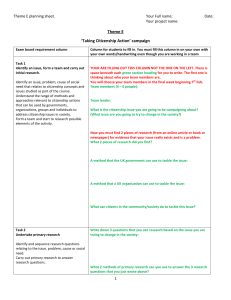 Citizenship Action Planning Sheet