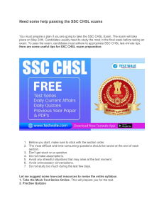 Need some help passing the SSC CHSL exams