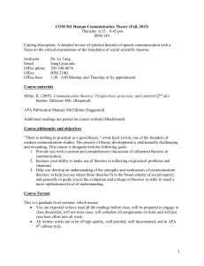 COM 561 Human Communication Theory Syllabus