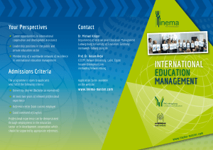 Flyer International Education Management INEMA