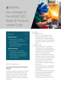 ASME 2021 Boiler & Pressure Vessel Code Key Changes